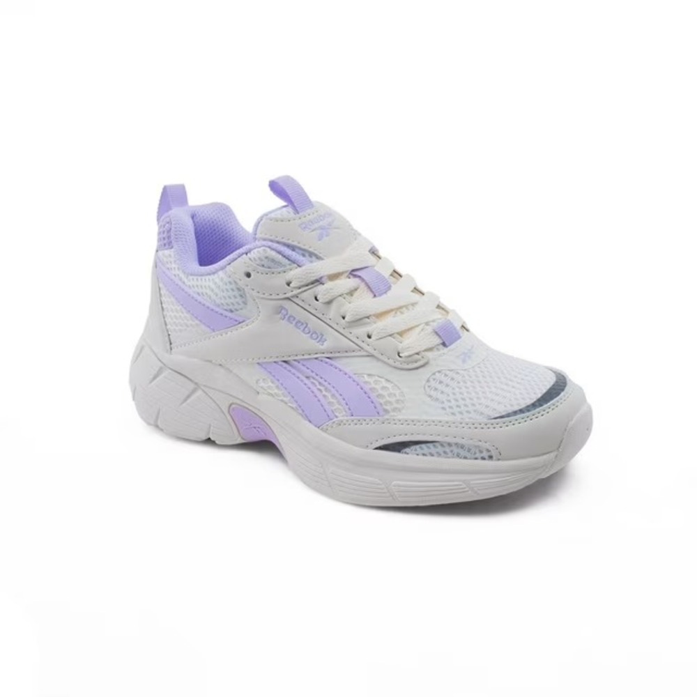 Reebok Girls Chaos Running Sneaker Size 11 Cream Purple Athletic Shoe